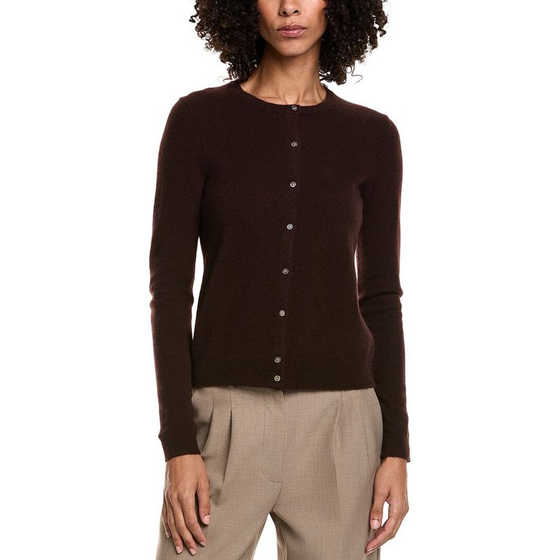 Incashmere Womens Cashmere Cardigan, Brown